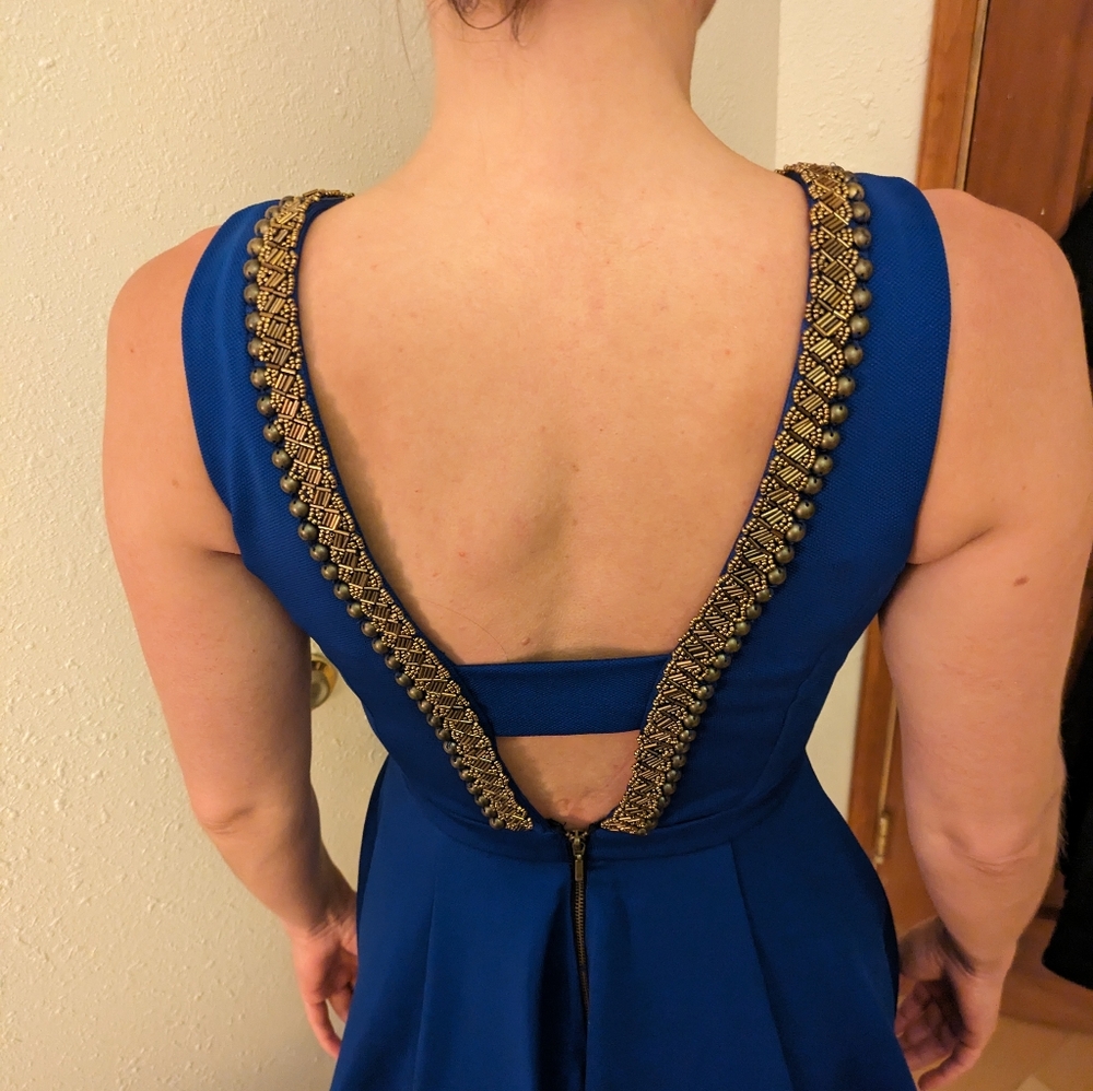 Blue dress amazing beading size s - Picture 7 of 12
